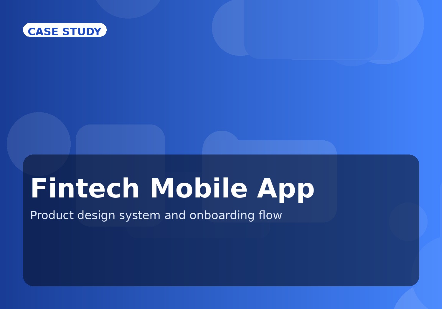 Fintech Mobile App — Onboarding & Design System
